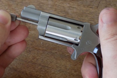 This version's cylinder must be removed in order to load the gun. 