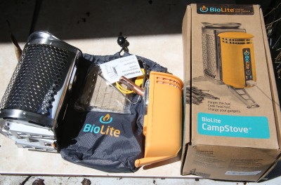 The Biolite comes with a carry bag, a USB to USB charging cable to use with your phone charger, some tinder and a carry bag. 