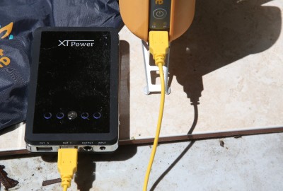 I didn't realize until I went outside and set everything up that you are supposed to charge the internal battery on the Biolite first, so I hooked it to a mobile charging pack for about 10 minutes.  I think it was already charged because the fan had plenty of gusto. 