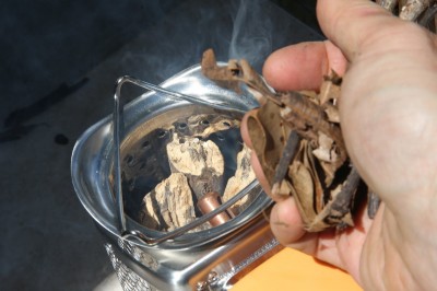 See below for my pictures. The big difference for me with the Biolite stove compared to a real Rocket Stove is that the internal battery runs a blower, and that blower helps you to light the stove easily with ground pick up tinder, and burn large chunks of damp ground wood with no problems at all. 