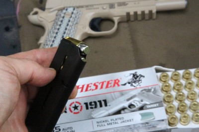 Colt M45A1 Close Quarters Battle Pistol (CQBP) - Review & Range Report You would think that a Military gun would be made to optimize roundballs, but I shot a ton of this flat Winchester 1911 ammo and it never even hiccuped.