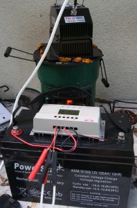 This is the open flame version of the Tegmart Devil Watt 15 watt generator, on my Rocket Stove, connected to a storage battery through a charge controller.  It is made for a propane or gasoline stove, but my Rocket Stove got up to about 4 watts.