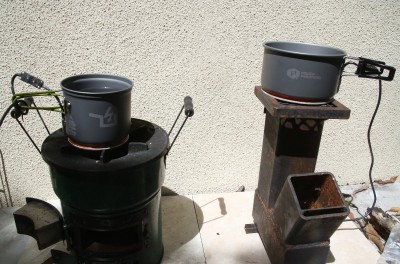 My initial tests with the PowerPot were with Rocket Stoves. I don't think they are a practical tool for this level of heat. 