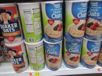 This 4,500 calorie package of Instant Oats is $3.18.  That is 1,415 calories per dollar. 