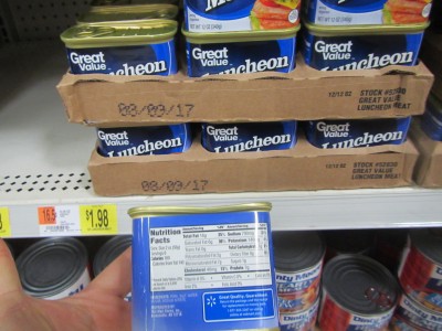The 1,080 calories in a can of Walmart brand SPAM isn't great if you are on a weight loss diet, but in a survival situation, it's $1.98 pricetag works out to 545 calories per dollar. That is still double the best survival food cost, and it isn't the most painful food for most people to eat.  