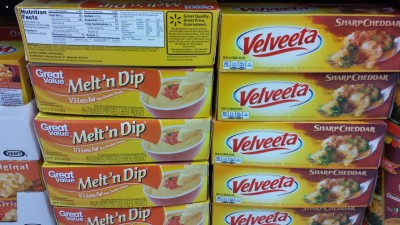 These $5.32 packages of Walmart brand Velveeta have 1,600 calories per package.  That is 301 calories per dollar. 