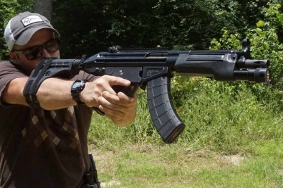 PTR 32P – The H&K Style AK Alternative With the arm brace attached, the gun is stable--but still heavy.