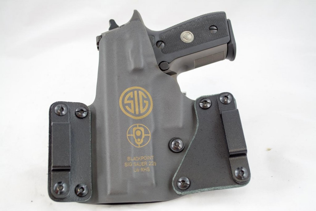 The BlackPoint Tactical holster uses leather wings for comfort and a Kydex shell for durability and security.