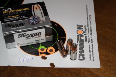 I miscounted on this one and fired six shots, but the group was still just 1.19 inches from 25 yards.