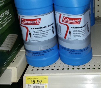 Kerosene at Walmart is twice that price, but I've heard that you can get "pink" kerosene for ~$5 a gallon. 