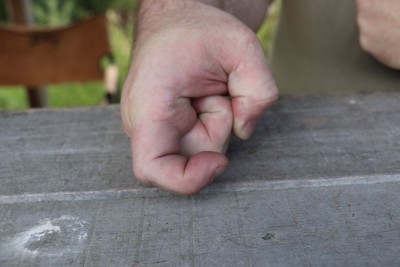 This is an excellent "at home" drill that will help to emphasize the fundamentals. Bring it straight back--no hook!