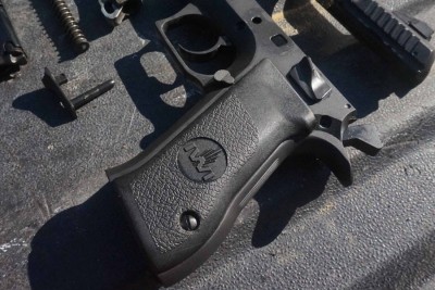 The grip panels are substantial, and give the gun a wide girth.