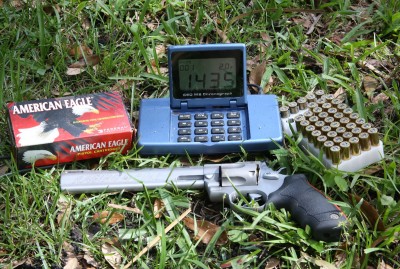 The 8 3/8s barrel gives you a little more than full snot ballistics, because more powder is able to burn in the barrel before the bullet leaves. 