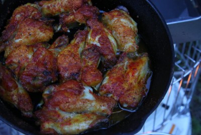 There was no off taste to the chicken wings I cooked.  I wish I had tried a dutch oven, but I really need to do a whole article on how to use dutch ovens. 