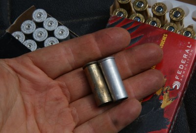 One of the advantages of the .44 Mag is that it can be reloaded many times if you keep the pressure down, and it doesn't need to be trimmed. But beware, the aluminum Blazer cases can't be reloaded. 