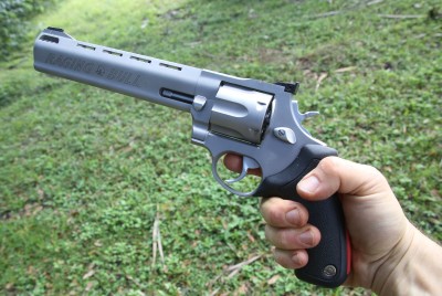 I am now the proud owner of a full sized, 8 3/8ths inch Taurus Model 444 Raging Bull. It's always been a cool gun, but Taurus as a company has come a long way as a company in the past few years and I think this gun is the best buy in a .44 Mag revolver, even if you're not on a budget. 