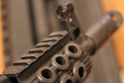 Troy Takes on the AK-47 The forend tube has a small section of rail.