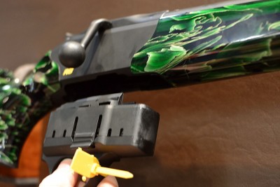 Incredible Colors for the Blaser R8 Rifles -- SHOT Show 2016 The fire control group houses the magazine, too.