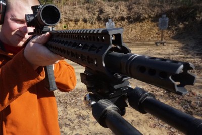 At just over 8 pounds, the rifle is still easy enough to run form the shoulder.