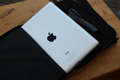 Slide an iPad in the back, and you won't have to open this case to access the tablet.