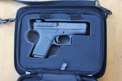 This GLOCK 42 fits neatly in the space, but there's not much room to spare.