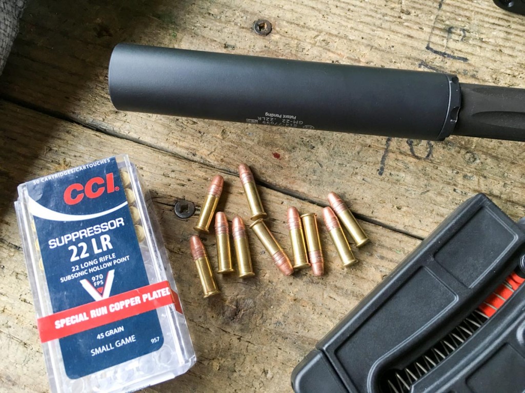 The GM-22 was a great fit for the Smith & Wesson M&P 15-22 Performance Center. The loudest noise when shooting this CCI Suppressor ammo was the bolt closing.