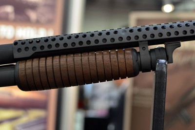 The classic metal heat shield on a trench gun. 
