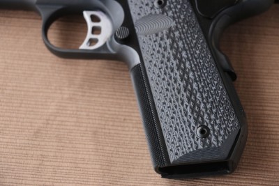 A close up of the grip, which you can customize to your liking.  