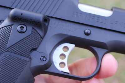 The trigger has a little bit of take up but breaks very cleanly at 5 pounds. 