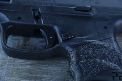 The magazine release is strategically placed within the new ergonomic grip to avoid accidental activation.