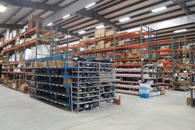 Inside the warehouse.