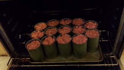 After I ran the batch of salmon, I decided to do a batch of meatloaf, just to show you the different method of cooking. 