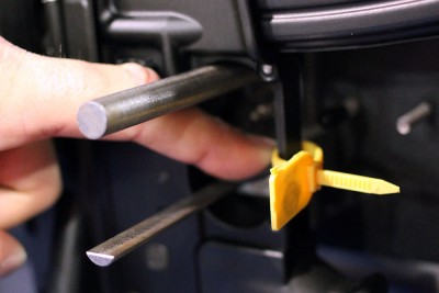 An adjustable post rides behind the trigger and won't allow it to move.