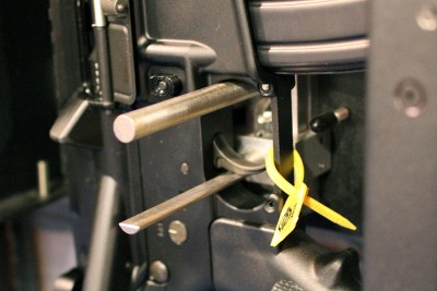 BoomDock 1's trigger posts in place on an AR.