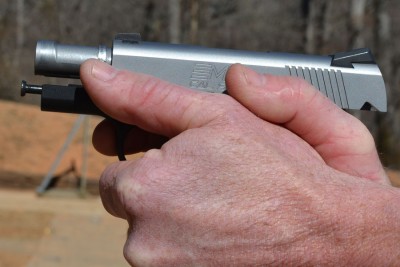 Enhanced Micro Pistol (EMP) from Springfield Armory Despite the compact size, there is just enough real estate for a two handed grip.