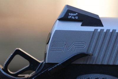 Enhanced Micro Pistol (EMP) from Springfield Armory The angle of the sights works aesthetically with the lines of the gun.