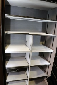 Shelves can be customized, too.