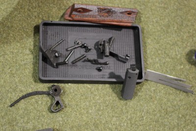 Internal parts being inspected.