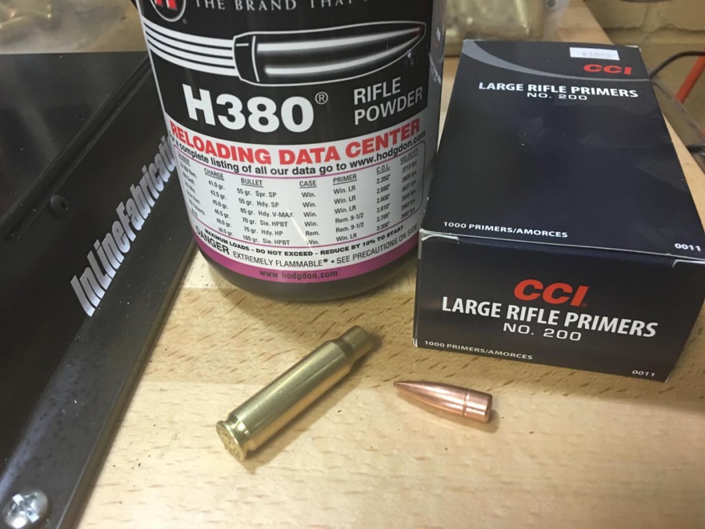 The consumables for our .308 Winchester cost example.