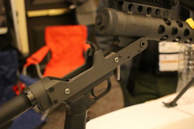 Serbu's Single Shot .50 — One and Done — Shot Show 2016 The firing pin is exposed at the rear.
