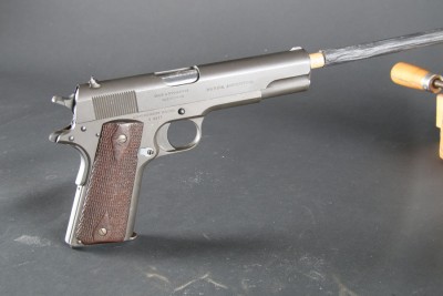 Turnbull Restoration of a 1911--Step by Step This gun had been in service with the Argentinian Navy, and had been parkerized. There was no original finish left.