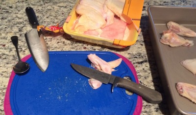 White River Knife & Tool Presents A Perfect Pack Knife: The 'Sendero Classic' I used the Sendero to process chicken wings, that is, seperate the round from the flat. It cut right through the bones, no problem.