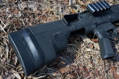 DIY Bullpup Kit for Mossberg 500 & Remington 870 Ejection happens high on the stock, behind the grip. In all of the rounds we fired, we had no issues with ejection.