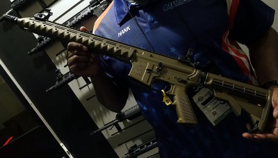 Diamondhead furniture is about as comfortable as it gets. This triangular handguard is polymer. 