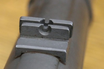 Rear sight with flip up for distance.