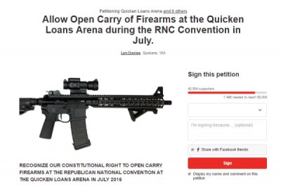 A look at the petition for open carry at the GOP convention.  