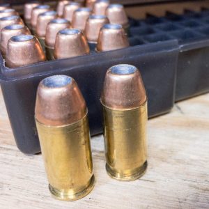 These .45 ACP loads have to use a taper crimp because the ledge of the case mouth is what sets the cartridge in position in the chamber. 