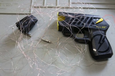 The wires of the taser deliver a 30 second continuous shock.