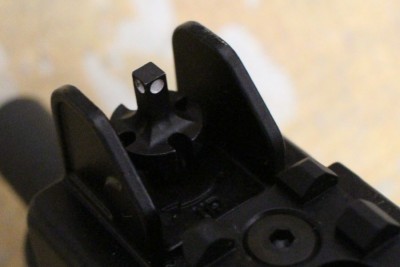 Front sight, adjustable for height. 