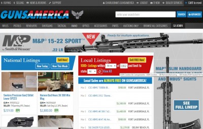 This is the new GunsAmerica homepage. As you can see, the FREE LOCAL ads are ordered by date, newest first. 